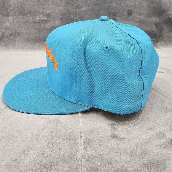 Vintage Miami Dolphins Hat AJD Snapback Teal Orange Team NFL Cotton Cap 90s - Picture 3 of 10